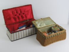 A quantity of assorted haberdashery items within two sewing boxes.