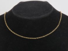 A 9ct gold faceted oval link chain necklace measuring 41cm in length, hallmarked 375 and weighing 4.