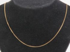 A 9ct gold flattened curb link chain necklace, 51cm in length and stamped 9kt, 3.3g.