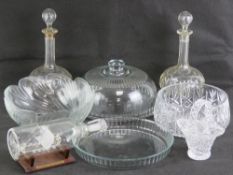 A glass Viking ship in a bottle with plinth,