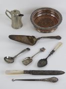 A button hook having HM silver handle,