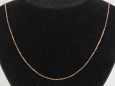 A 9ct gold box link chain necklace, hallmerked 375, 60cm in length, 7g.