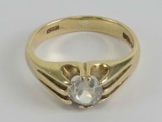 A 9ct gold and spinel gypsy ring, the round cut spinel approx 0.