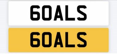 Registration Plate 60ALS (GOALS) on retention. Reduced buyers premium 12.5% + VAT.