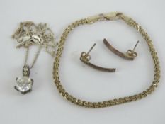 A 925 silver bracelet, 18cm in length,