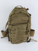 A military back pack with multiple pocke