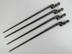 Four Mosin Nagant WWII Russian bayonets.