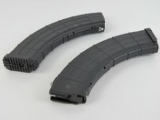 Two Bosnian AK 40 round magazines.