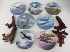 Seven decorative RAF themed collectors plates having images by Michael Turner,