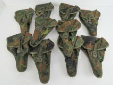 Ten Walther P1 / P38 Bundeswehr holsters, camouflage fabric.
