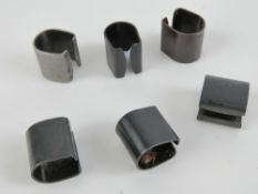 Six WWII German K98 sight hoods.