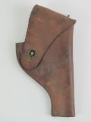 A WWII US Military Officers Colt .45 holster in brown leather, made by RIA.