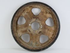 A WWII German SD.KFZ.251 German armoured troop carrier wheel.