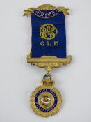 The Royal Antediluvian Order of Buffaloes (RAOB); A HM silver jewel with medal ribbon for Primo,