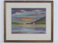 Pastel; Ullswater by Joan Butler, boat u