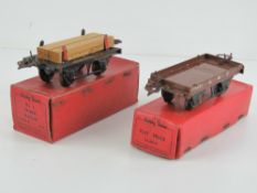 A Hornby trains 0 gauge flat truck toget