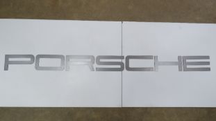 A rare solid metal font-correct 'Porsche