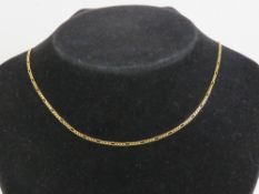 A 9ct gold alternating curb link chain,