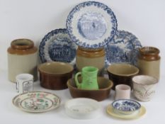 A quantity of salt glazed pottery includ