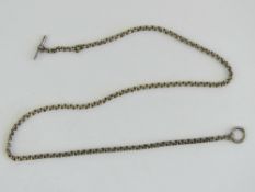 A HM silver chain necklace having T-Bar