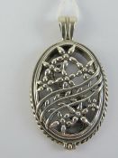 A HM silver 'open locket' having pierced
