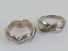 Two 925 silver rings each size L-M.