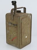 An Esso Blue paraffin tin can with pouri