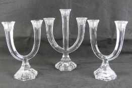 A pair of Nachtmann twin branch glass ca