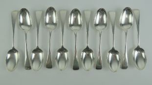 A set of eleven HM silver tablespoons,