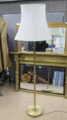 A 20th century brass standard lamp,