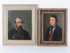 Oil on panel; portrait of an unknown young Victorian gentleman, 23 x 16cm.