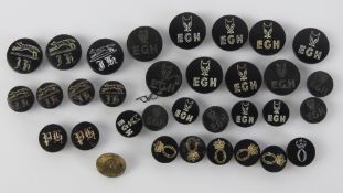 A set of plastic East Galway Hunt buttons (five large + two small),