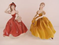 Two limited edition Coalport 'Ladies of Fashion' being Flora 1/85 and Teresa 2/86 standing 19.