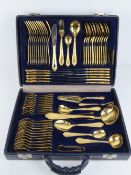 A Solingen made 23/24ct gold plated cutlery set within briefcase.