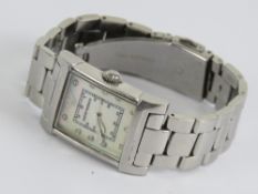 A ladies Emporio Armani wristwatch having original stainless steel Emporio Armani bracelet strap.