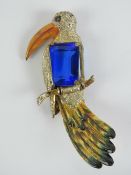 Coro Craft; A sterling silver brooch in the form of a toucan measuring 9.