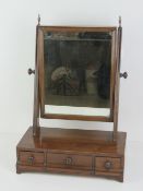A 19thC mahogany square shaped toilet mirror,