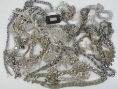 A quantity of assorted white metal chains, bracelets, etc.