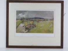 Lionel Edwards; The Barclay Hunt near Rockhampton, a coloured print, 35 x 51cm.