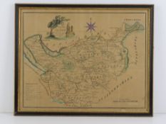 A map of Cheshire by William Tunnicliff, published by Woodman & Mutlow, hand coloured, 38.5 x 30.