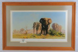 David Shepherd; limited edition signed print ' The Ivory is Theirs', 98/100,