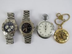 Two Sekonda stainless steel watches, one having black dial, one with blue dial a/f.