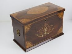 A fine quality late 19th century Georgian style inlaid mahogany stationary box,