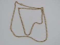 A 9ct gold twist curb link chain necklace, 62cm in length, hallmarked 375, 1.8g.