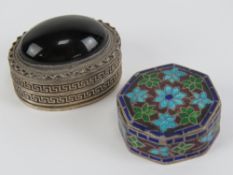 Two 925 silver pill boxes,