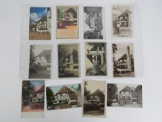 A quantity of vintage postcards and photocards of the Fighting Cocks Public House, twenty in total.