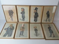 Eight Vanity Fair Leslie Ward 'Spy' and Carlo Pellegrini 'Ape' prints, Men of the Day 91, 212, 519,