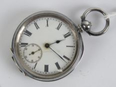 A 935 Swiss silver key wind open face pocket watch, hinge af,