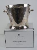 A boxed 'Grand Hotel' silver plated wine cooler, 20cm high.
