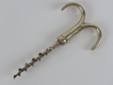 Tiffiany & Co; a sterling silver corkscrew, stamped Tiffany & Co.